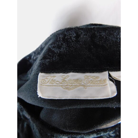 The Lounge Collection Shirt Womens Large Black Crushed Velvet Boatneck Velour - Picture 10 of 12